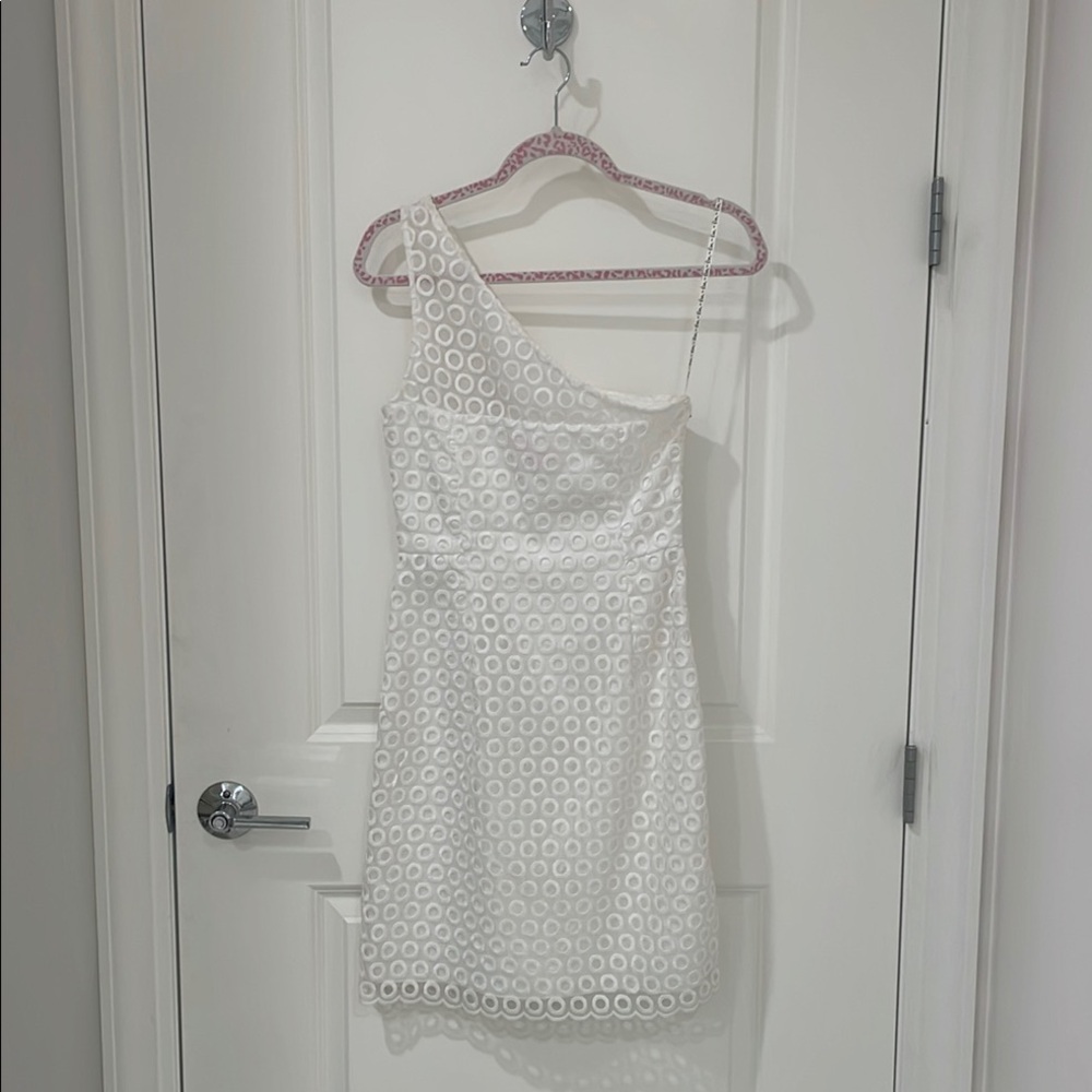 Lilly Pulitzer Cream One-Shoulder Sheath Dress